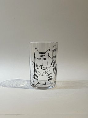 Стакан хрустальный из серии Коты - 3, авторская работа