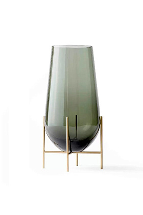 Ваза Echasse Vase Brass Smoked Glass Medium h45