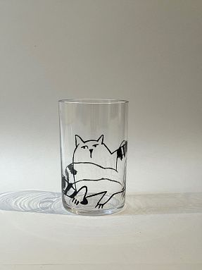 Стакан хрустальный из серии Коты - 2, авторская работа