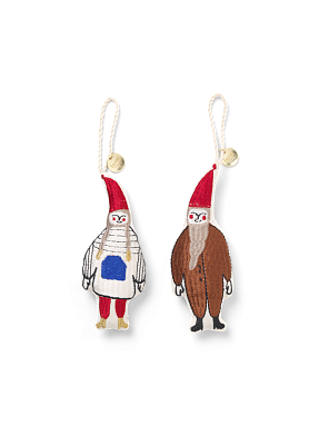 NY Елочное украшение Elf Pair Set of 2