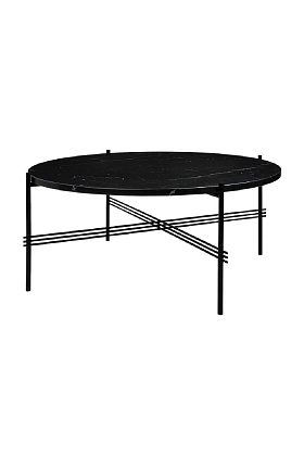 Столик TS Coffee Table Round Black Marquina Marble Black Ø80