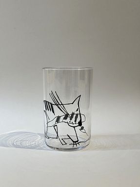 Стакан хрустальный из серии Коты - 1, авторская работа