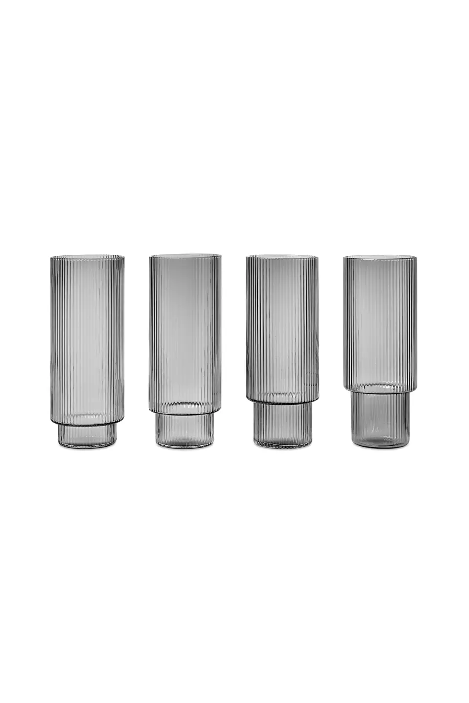 Стаканы Ripple Long Drink Glasses Smoked Grey 4 шт