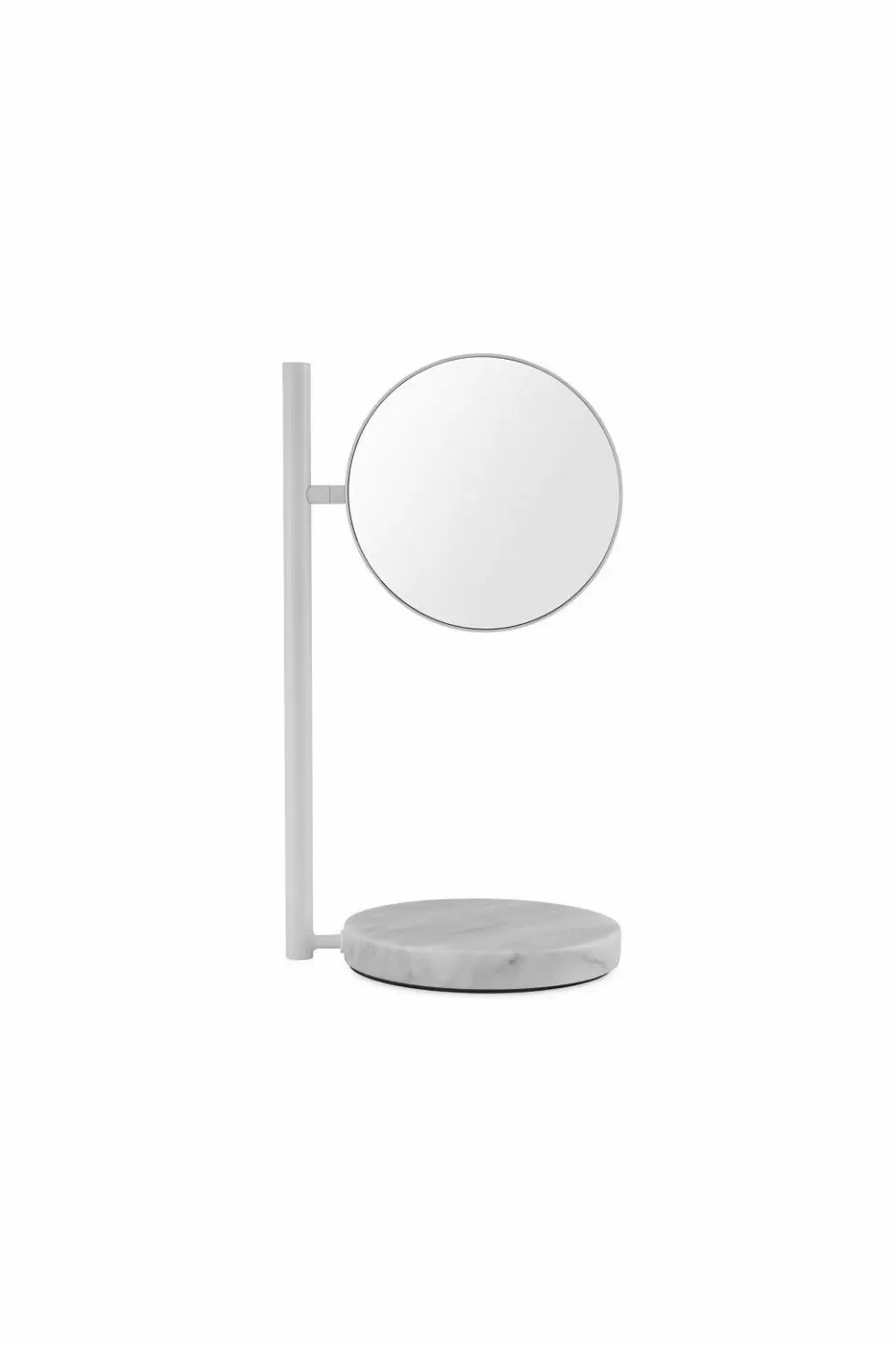Зеркало настольное, 16 см, на ножке, круглое, белое, A070002