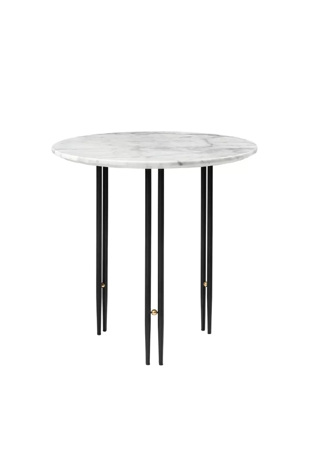 Столик IOI Side Table Round White Carrara Marble Black Ø50
