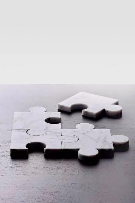 Декоративные подставки Stonecut Puzzle Coasters White Marble 4 шт