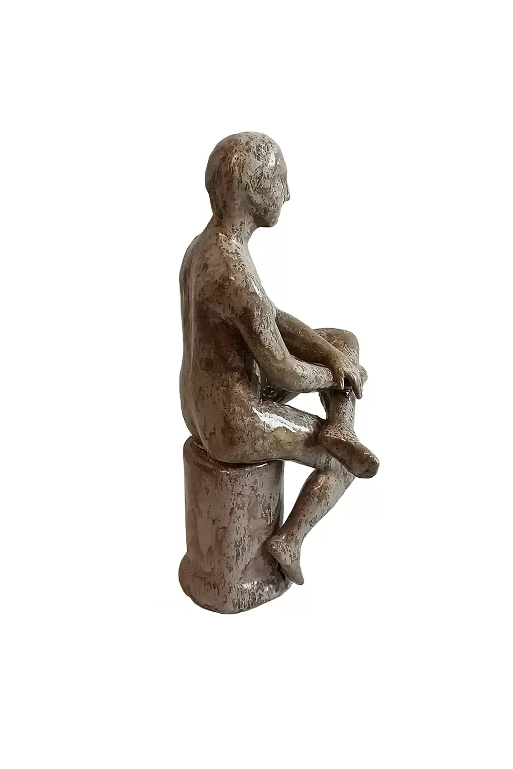Скульптура керамическая "Сидящая на пьедестале"