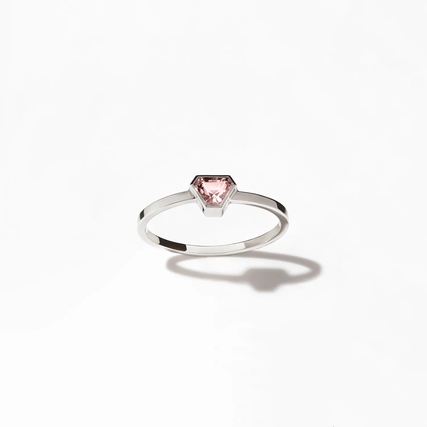 Кольцо Mies из белого золота с розовым морганитом  (17)