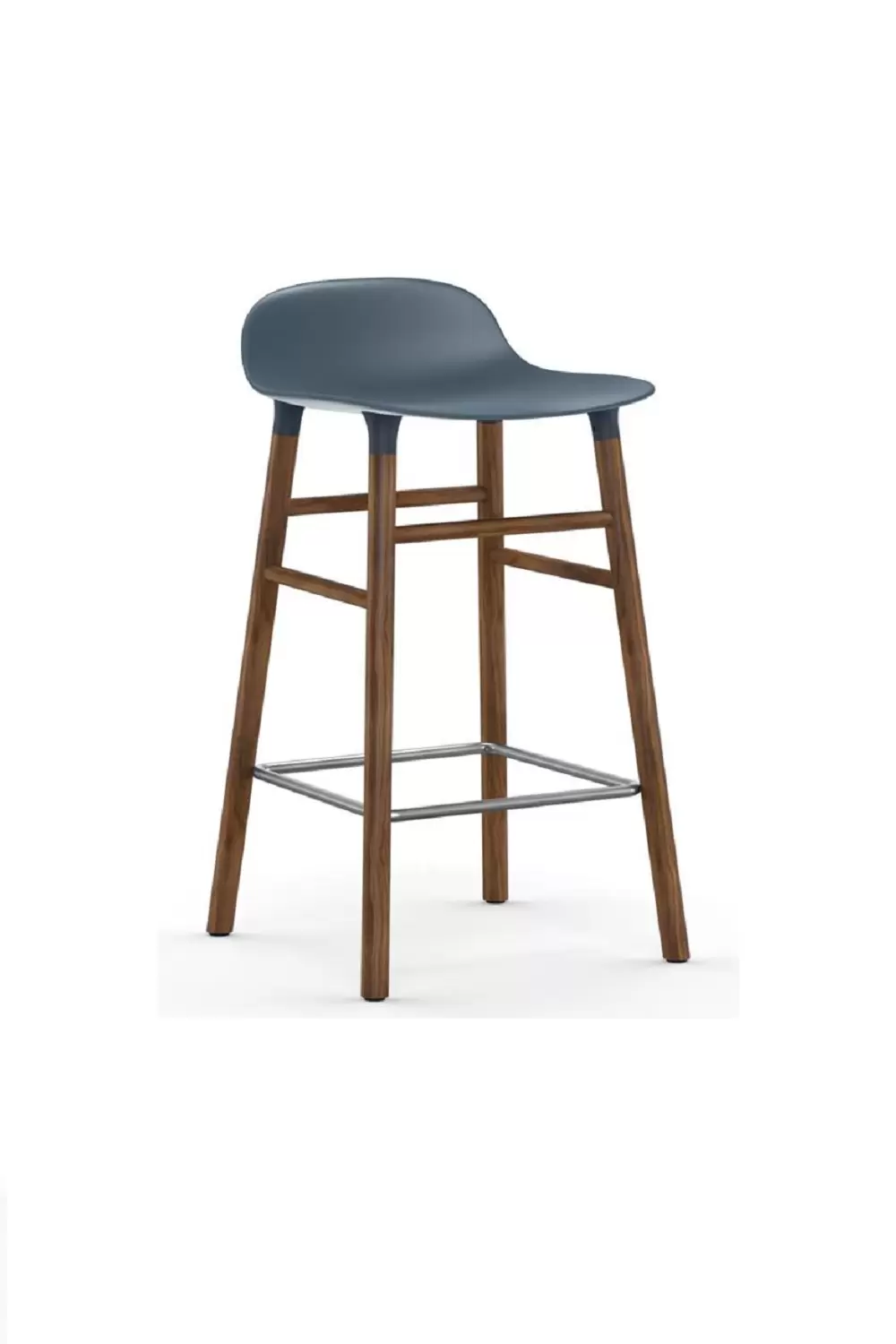 Барный стул Form Barstool Walnut Blue 65 см